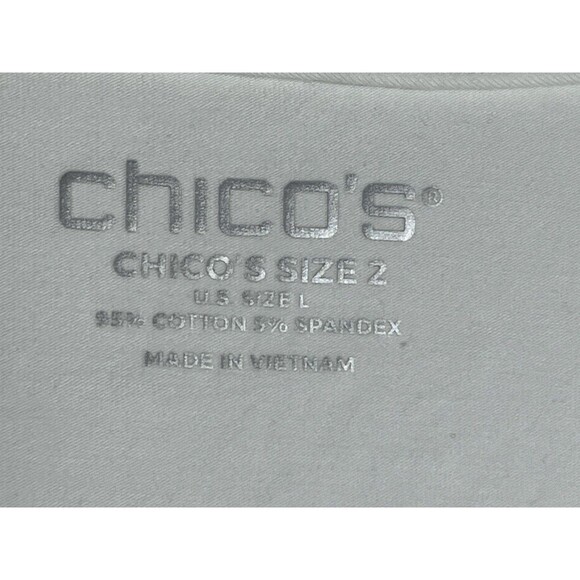 Chicos 2 Large T Shirt White Top Basic Layering - Picture 3 of 4